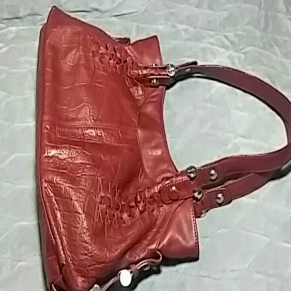 B Makowsky Genuine Leather Red Bag - Picture 2 of 6